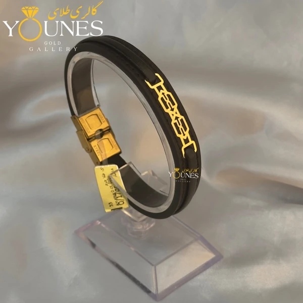 دستبند طلا چرم مردانه L183